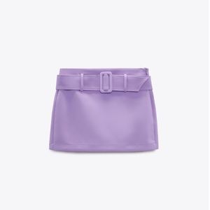 ZARA purple lavender belted skort XS